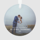 Unser Erster Weihnachtsmann & Mrs. Verheiratet Fot Ornament (Rückseite)