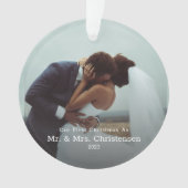 Unser Erster Weihnachtsmann & Mrs. Verheiratet Fot Ornament (Vorderseite)