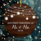 Unser erster Weihnachtsmann und Frau Holiday Custo Keramik Ornament