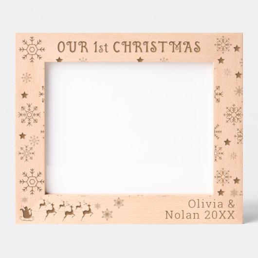 Unser erster Weihnachtsmann und Hirschkuchen Name  Geätzte Rahmen (Vorderseite)