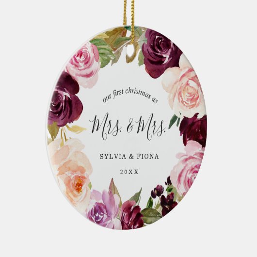 Unser erstes Blumenblättriges Foto Lesbian Keramik Ornament (Rechts)