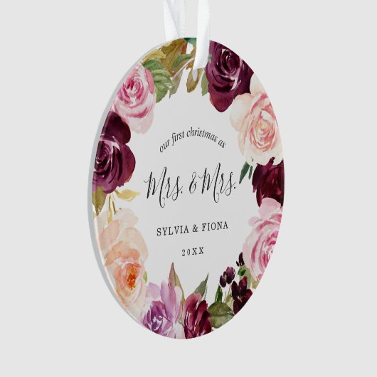 Unser erstes Blumenblättriges Foto Lesbian Ornament (Vorderseite)