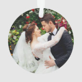 Unser erstes Blumenblauer FOTO zu Weihnachten Ornament (Rückseite)