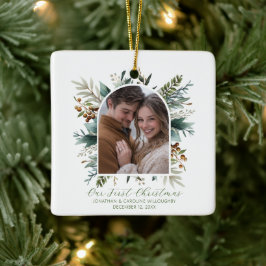 Unser erstes botanisches Foto mit Weihnachtstrockn Keramikornament
