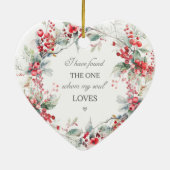 Unser erstes CHRISTMAS Winter-Blumenherz Keramik Ornament (Hinten)