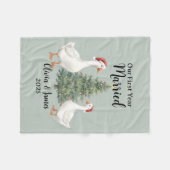 Unser erstes Ehejahr Gans Weihnachten Fleecedecke (Vorderseite (Horizontal))