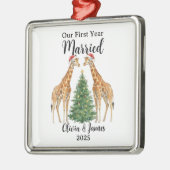 Unser erstes Ehejahr Gans Weihnachten nach Maß Ornament Aus Metall (Links)