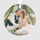 Unser erstes Eucalyptus-Weihnachten  Gold-FOTO Ornament (Rückseite)