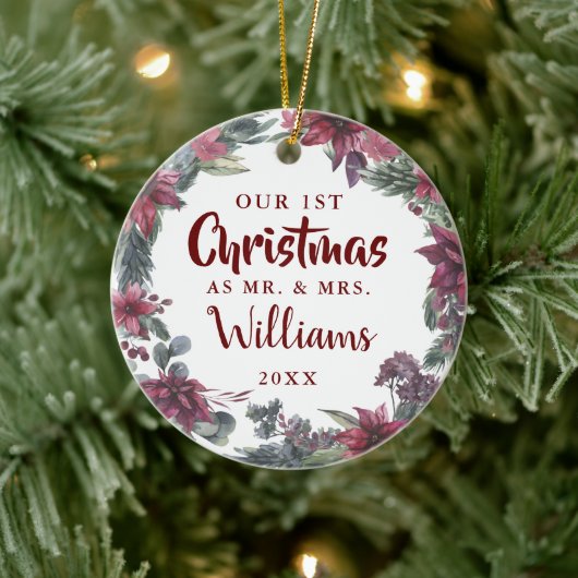 Unser erstes Foto, Frau Floral Keramik Ornament (Baum)