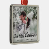 Unser erstes Foto für Weihnachten Ornament Aus Metall (Rechts)