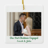 Unser erstes Foto zur Verlobten Verlobung zu Weihn Keramikornament (Vorderseite)