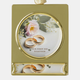 Unser erstes gemeinsames Abendessen Bannerdekorati Banner-Ornament Gold