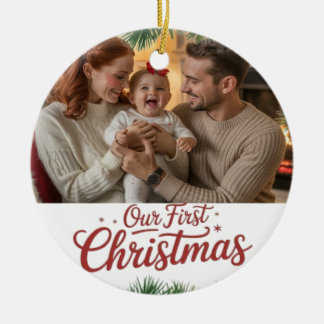 Unser erstes gemeinsames Weihnachten als Familie Keramik Ornament