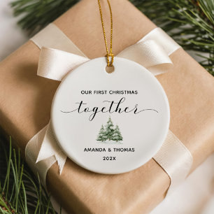 Unser erstes gemeinsames Weihnachtsfoto Keramik Ornament