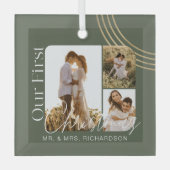 Unser erstes geometrisches Foto der Neuzeit Ornament Aus Glas (Vorderseite)