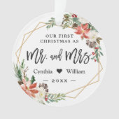 Unser erstes geometrisches Foto der Verheirateten Ornament (Vorderseite)