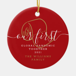Unser erstes globales Pandemie-Feiertagsvergnügen Keramik Ornament