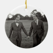 Unser erstes grünes Gay-Foto Keramik Ornament (Hinten)