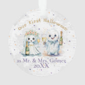 Unser erstes Halloween als Mr. & Mrs. Ornament (Rückseite)