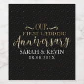 Unser erstes Hochzeitstipendium Typografie Design Weinetikett (Einzelnes Label)