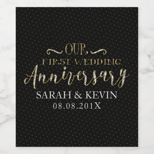 Unser erstes Hochzeitstipendium Typografie Design Weinetikett (Einzelnes Label)