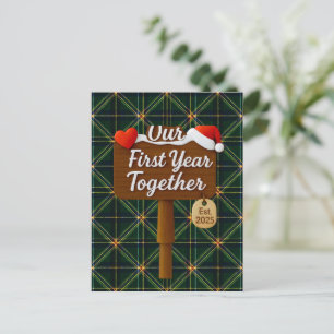 Unser erstes Jahr zusammen 2025 Holzschild Postkarte