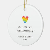 Unser erstes Jubiläum Personalisiert Gay Couple Keramik Ornament (Links)