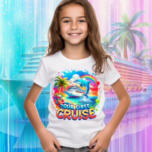 Unser erstes Kreuzfahrtschiff Dolphin Rainbow T-Shirt