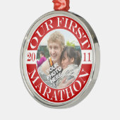 Unser erstes Marathon - 2011 Silbernes Ornament (Links)