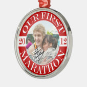 Unser erstes Marathon - 2012 Ornament Aus Metall (Links)