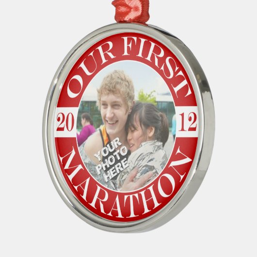 Unser erstes Marathon - 2012 Ornament Aus Metall (Links)