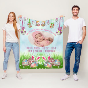 Unser erstes Ostern als Großeltern Baby Pink Foto Fleecedecke