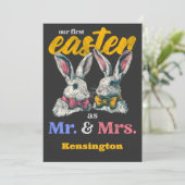 Unser erstes Ostern als Herr und Frau Bunny Rabbit Einladung (Stehend Vorderseite)