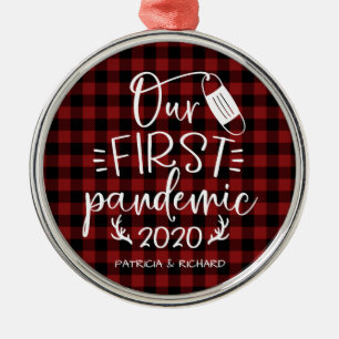 Unser erstes Pandemie-Paar-Andenken Covid Ornament Aus Metall