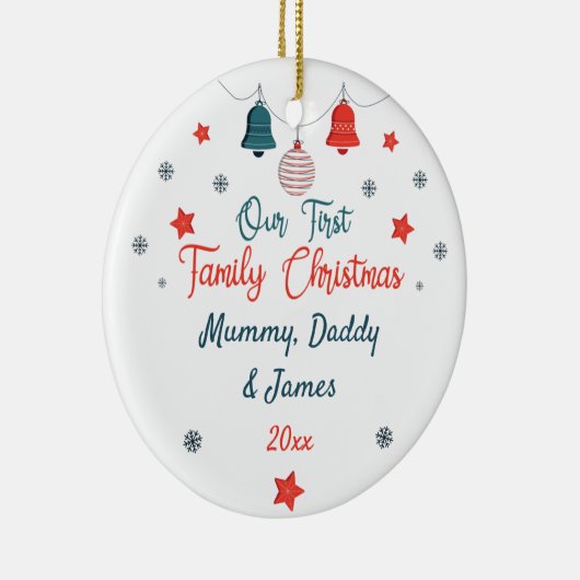 Unser erstes Personalisiertes Foto zu Weihnachten Keramik Ornament (Rechts)