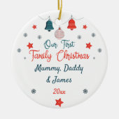 Unser erstes Personalisiertes Foto zu Weihnachten Keramik Ornament (Vorne)