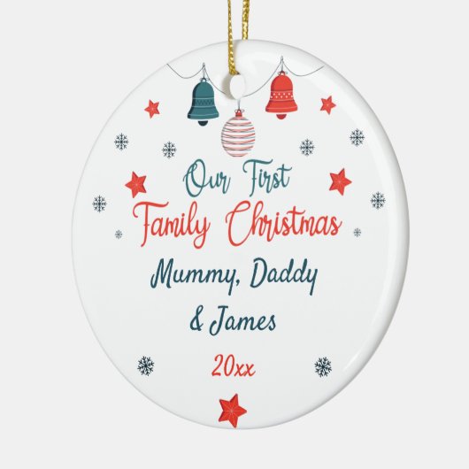 Unser erstes Personalisiertes Foto zu Weihnachten Keramik Ornament (Links)