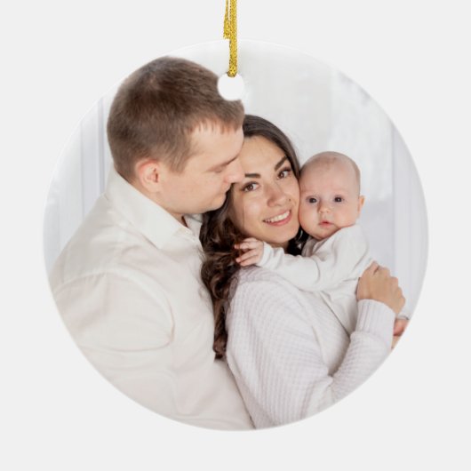 Unser erstes Personalisiertes Foto zu Weihnachten  Keramik Ornament (Hinten)