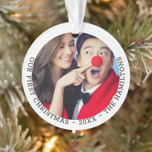 Unser erstes Personalisiertes Foto zu Weihnachten Ornament (Baum)
