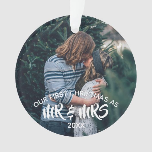 Unser erstes Personalisiertes Foto zu Weihnachten Ornament (Vorderseite)