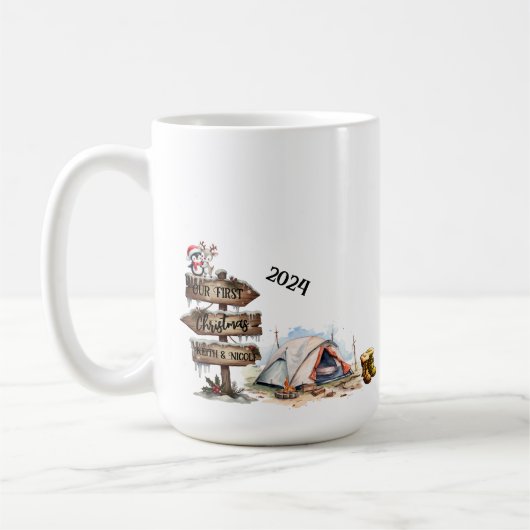 Unser erstes rustikales Weihnachts-Camping Kaffeetasse (Links)