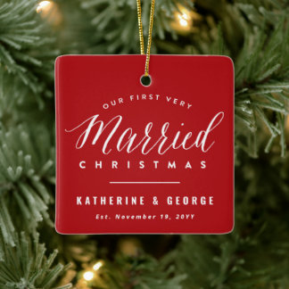 Unser erstes, sehr Verheiratetes Weihnachtsfest Keramikornament