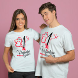 Unser erstes Valentine zusammen Paare niedliches Z T-Shirt