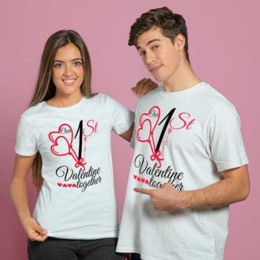 Unser erstes Valentine zusammen Paare niedliches Z T-Shirt
