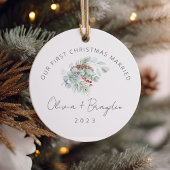 Unser erstes Verheiratetes Eukalyptus-Foto zu Weih Keramik Ornament