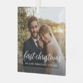 Unser erstes VERHEIRATETES Foto für Weihnachten. Ornament Aus Glas (Vorderseite links)