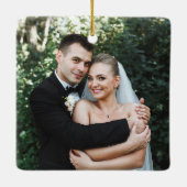 Unser erstes Verheiratetes Foto Keramikornament (Rückseite)