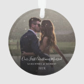 Unser erstes Verheiratetes Foto Ornament (Rückseite)