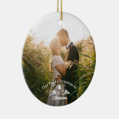 Unser erstes Verheiratetes Foto zu Weihnachten Keramik Ornament (Rechts)