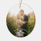 Unser erstes Verheiratetes Foto zu Weihnachten Keramik Ornament (Links)